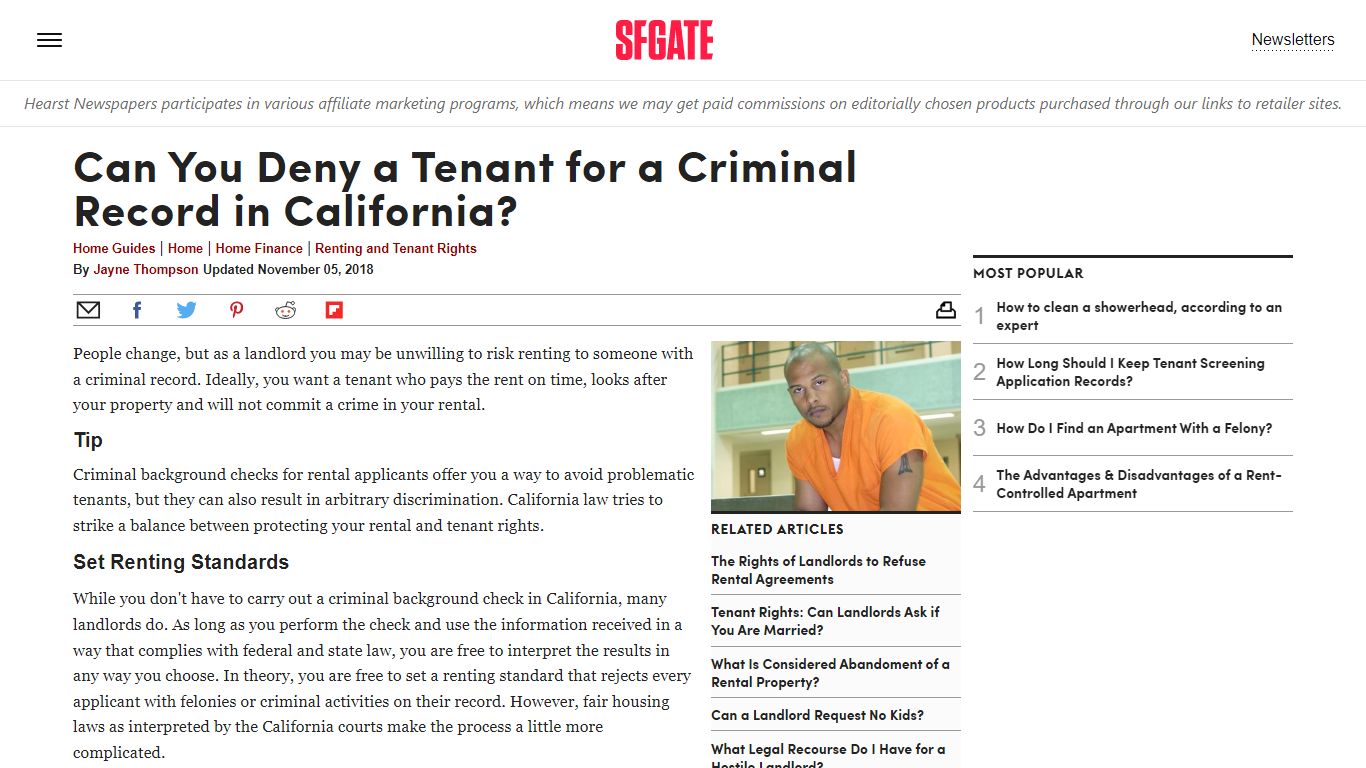 Can You Deny a Tenant for a Criminal Record in ... - SFGATE